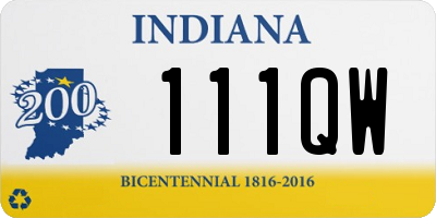 IN license plate 111QW