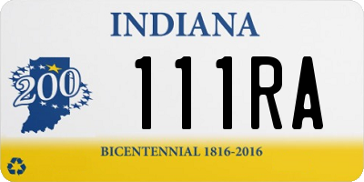 IN license plate 111RA