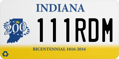 IN license plate 111RDM