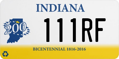 IN license plate 111RF