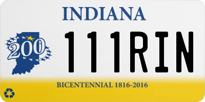 IN license plate 111RIN