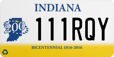 IN license plate 111RQY