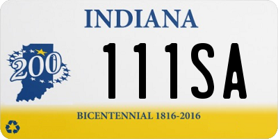 IN license plate 111SA