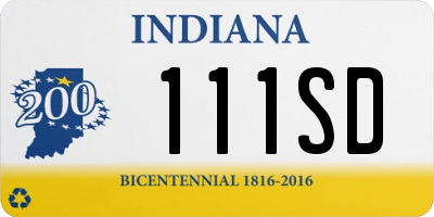 IN license plate 111SD