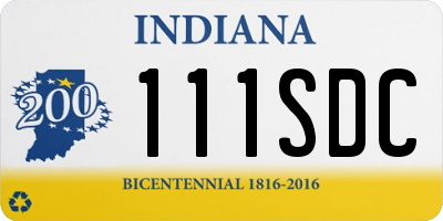 IN license plate 111SDC
