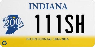 IN license plate 111SH