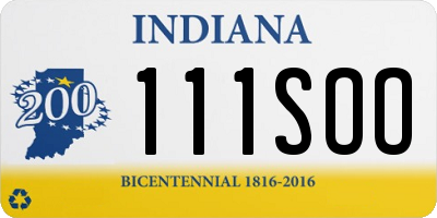 IN license plate 111SOO