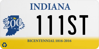 IN license plate 111ST