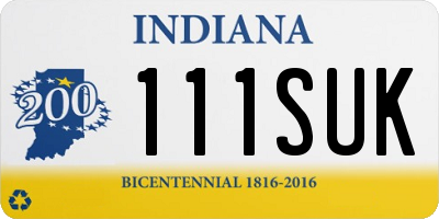 IN license plate 111SUK