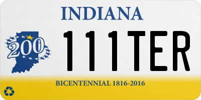 IN license plate 111TER