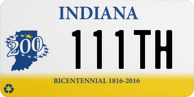 IN license plate 111TH