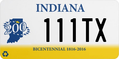 IN license plate 111TX