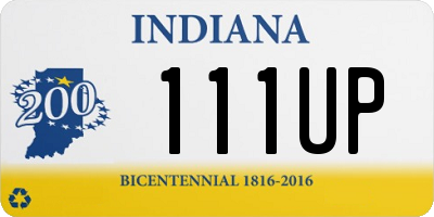 IN license plate 111UP