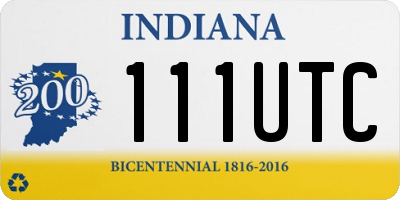 IN license plate 111UTC
