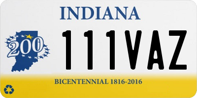IN license plate 111VAZ