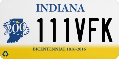 IN license plate 111VFK