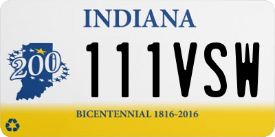 IN license plate 111VSW