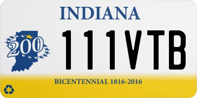 IN license plate 111VTB