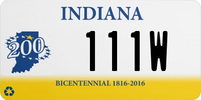 IN license plate 111W