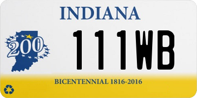 IN license plate 111WB