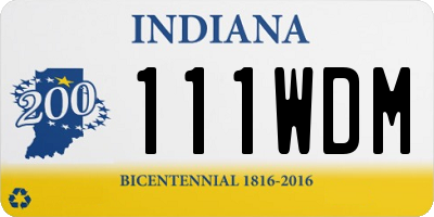 IN license plate 111WDM