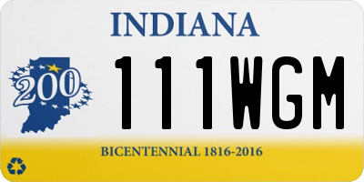IN license plate 111WGM