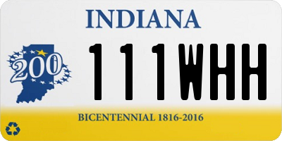 IN license plate 111WHH