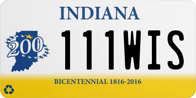 IN license plate 111WIS
