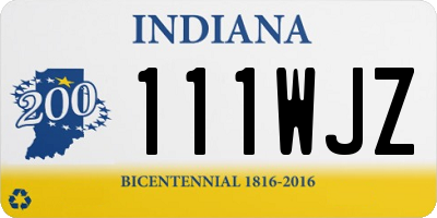 IN license plate 111WJZ