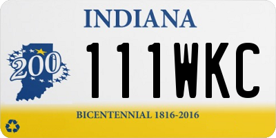IN license plate 111WKC