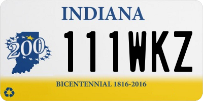 IN license plate 111WKZ