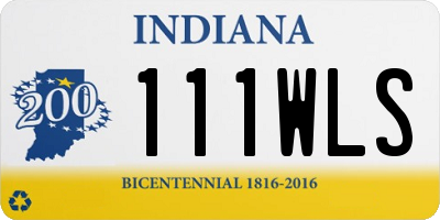 IN license plate 111WLS