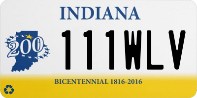 IN license plate 111WLV