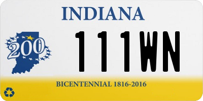 IN license plate 111WN