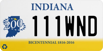 IN license plate 111WND
