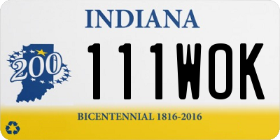 IN license plate 111WOK