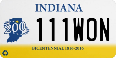 IN license plate 111WON