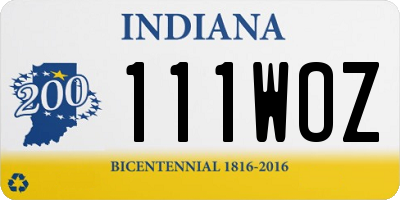 IN license plate 111WOZ