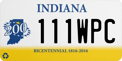 IN license plate 111WPC