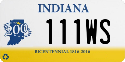 IN license plate 111WS