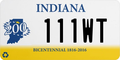 IN license plate 111WT