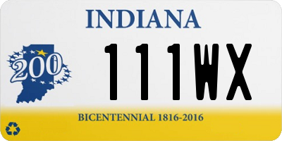 IN license plate 111WX