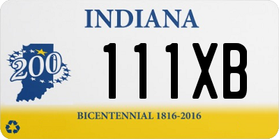 IN license plate 111XB