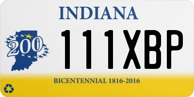 IN license plate 111XBP