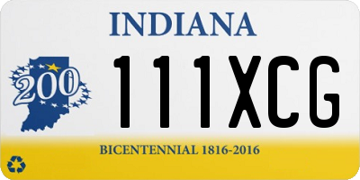 IN license plate 111XCG
