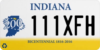IN license plate 111XFH