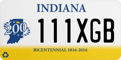 IN license plate 111XGB