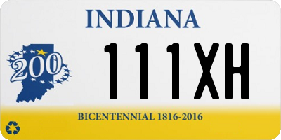 IN license plate 111XH