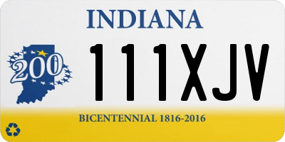 IN license plate 111XJV