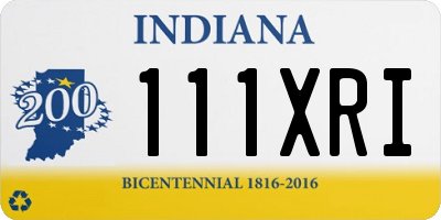 IN license plate 111XRI